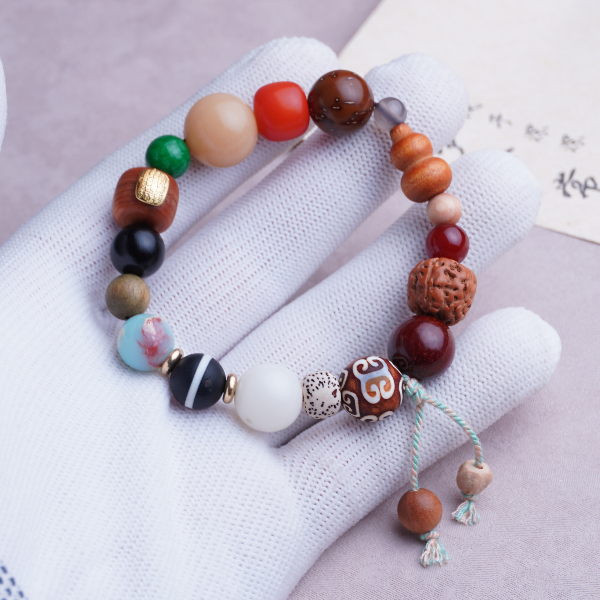 十八籽多宝菩提子佛珠手串檀香五条经18子手链文玩多宝手捻手饰品