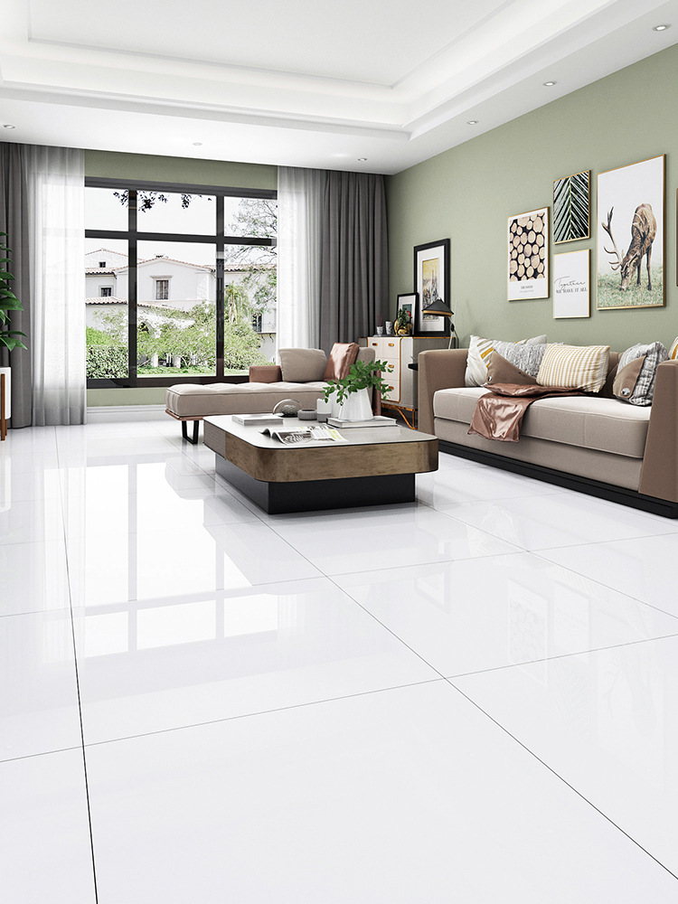白色客厅爵士白瓷砖800x800广东佛山通体大理石地板砖防滑地砖