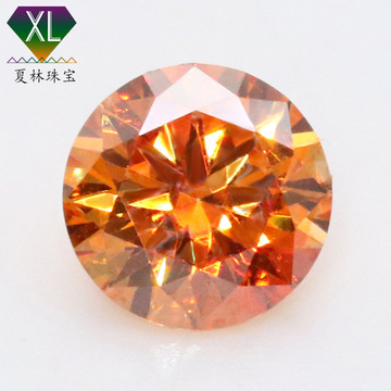 圆形落日晖芬达色莫桑石 橙色橘红色莫桑钻裸石-阿里巴巴