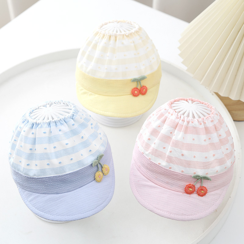 baby little topless hat baby peaked cap spring and autumn pure cotton baby hat wholesale soft brim cartoon sun hat