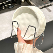 陶瓷吐骨碟家用餐桌垃圾渣盘吃饭蛋糕餐盘食品级装骨头碟子小吃碟