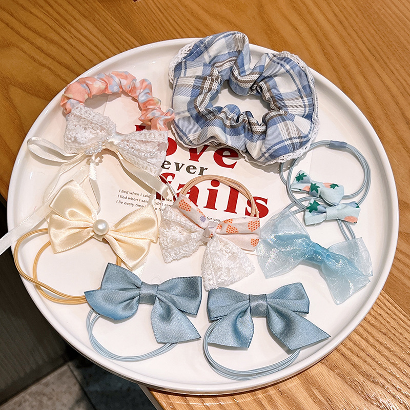 Children's Bow Hair Band Girl Baby Cute Headwear Little Girl Does Not Hurt Hair Rubber Bands Tie-up Hair Head Rope Hair Accessories