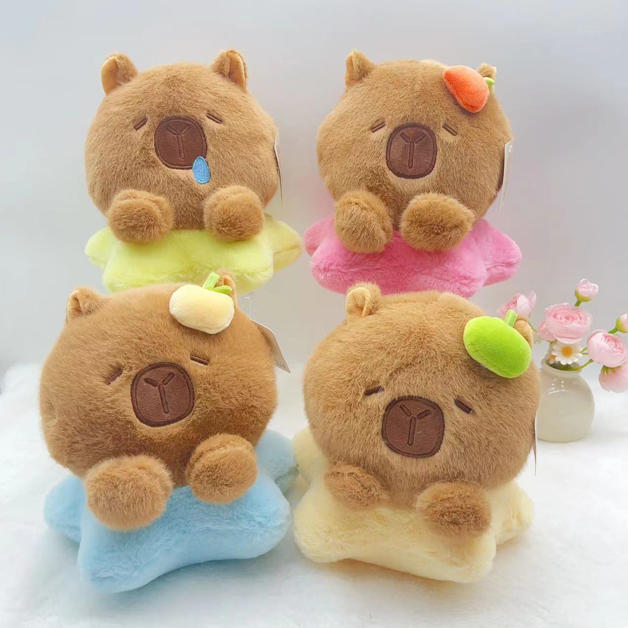 八寸毛绒玩具抓机娃娃机公仔卡皮巴拉星星水豚玩偶外贸礼品皮壳熊