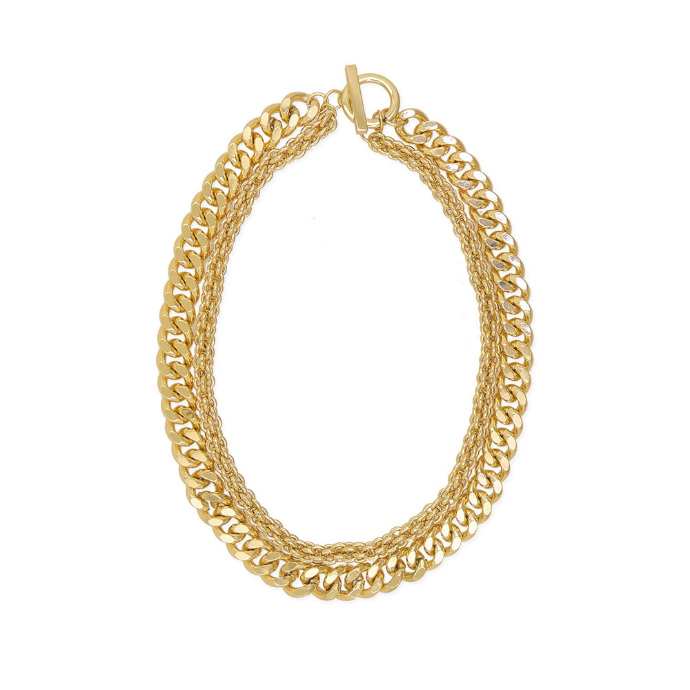 新款2022年外贸双层时尚金属链贵气女性宴会项链奕岚饰品-阿里巴巴