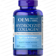 定 制Hydrolyzed Collagen Capsules水解胶原蛋白胶囊180粒瓶O EM