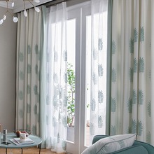 环保小竹节棉  窗帘卧室客厅成品简约现代飘窗纱帘落地窗帘布