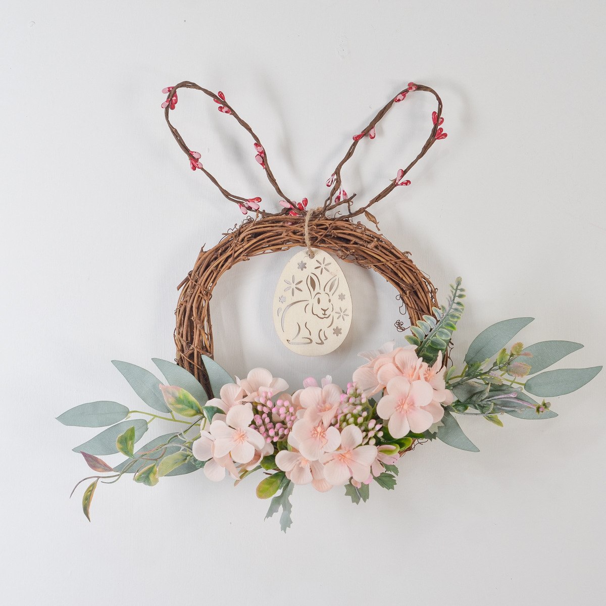 复活节花环北欧跨境家居橱窗装饰壁挂复活彩蛋亚马逊门挂仿真花环