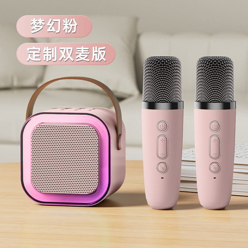 Mini-Portable Microphone Audio Integrated Microphone Home Karaoke Family Wireless Bluetooth Outdoor Portable Speaker