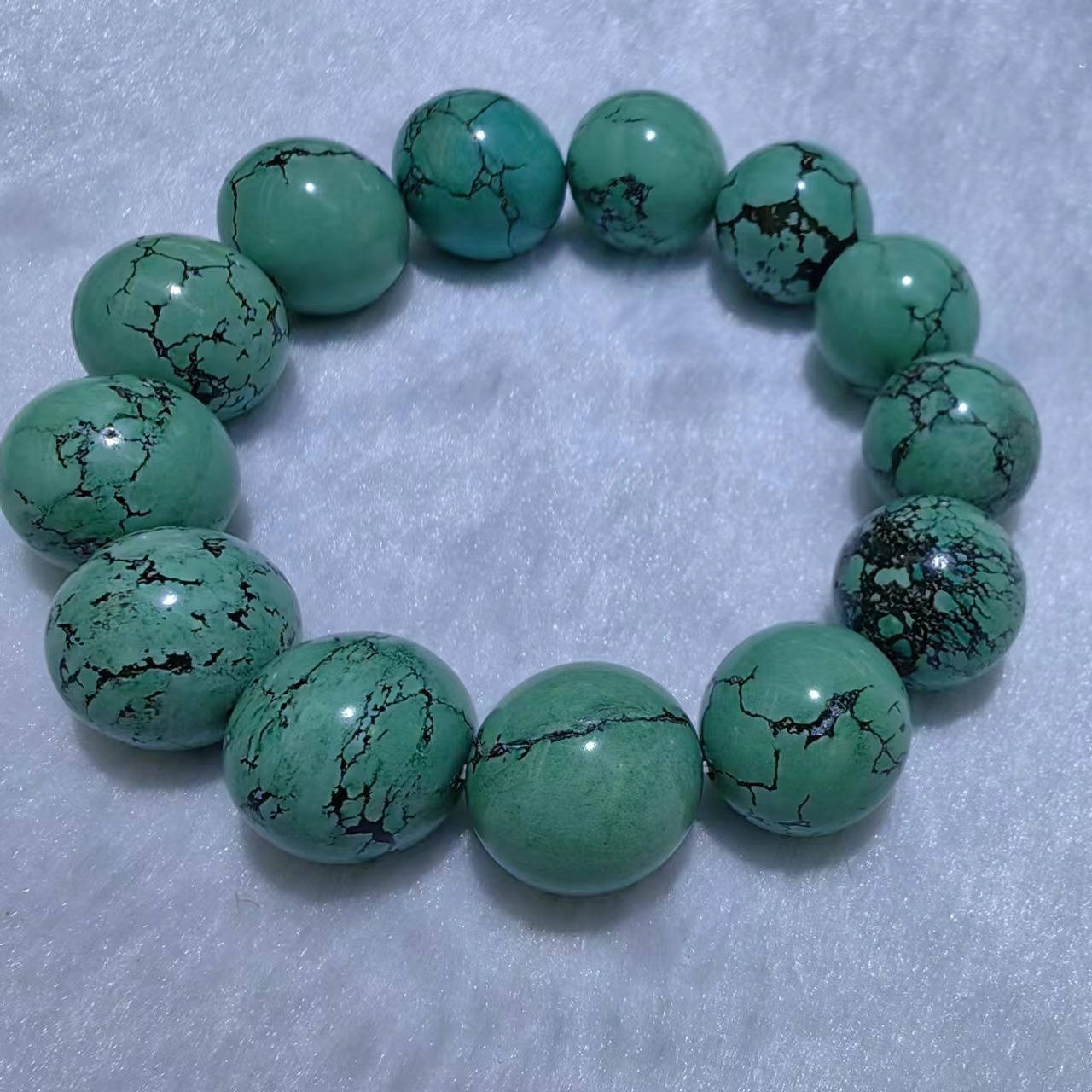 天然菱镁矿圆珠铁线松手串diy散珠珠宝饰品手链优化绿松石厂批发