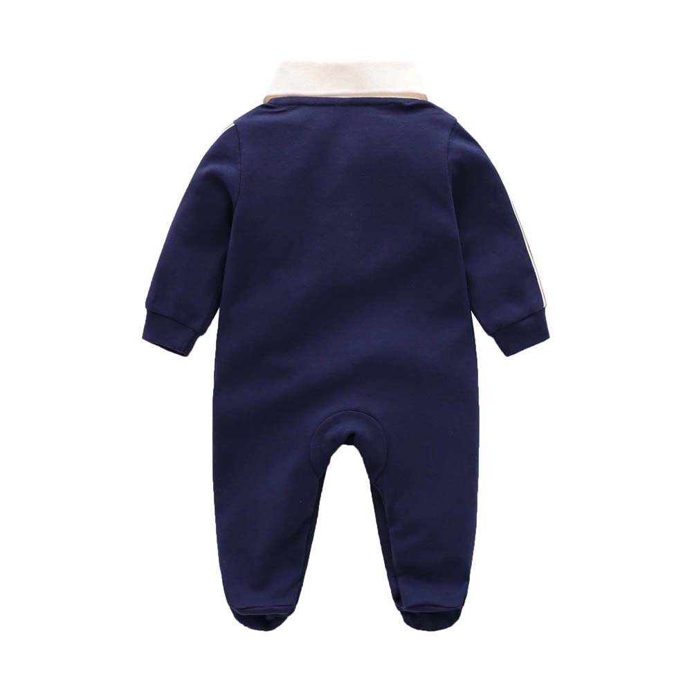 Baby Jumpsuit Spring and Autumn Outer Wear Pure Cotton Romper Handsome Newborn Baby Boys and Girls Baby Long Sleeve Romper Korean Style Baby Clothes