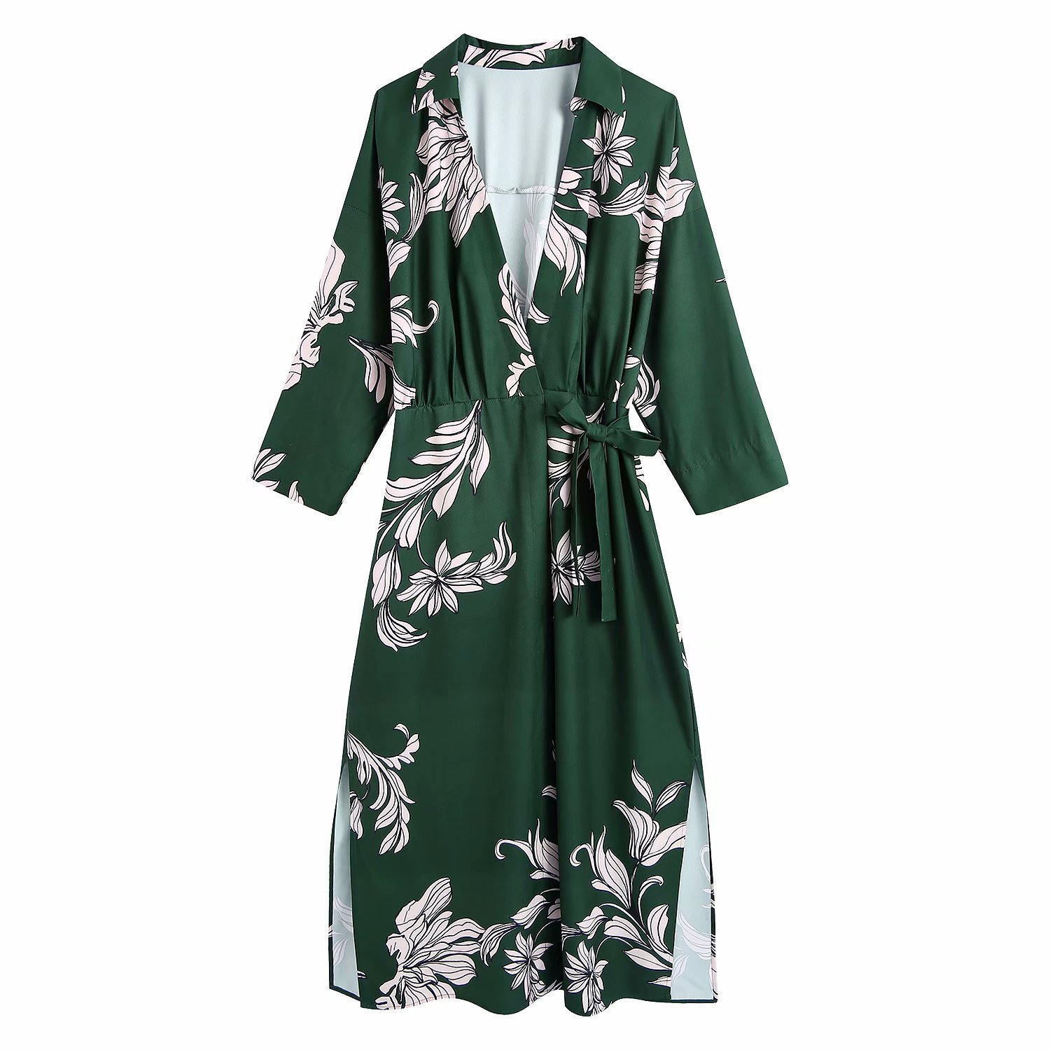 2021秋季新款 欧美女装批发 长款花卉纱笼式连衣裙 06692839500