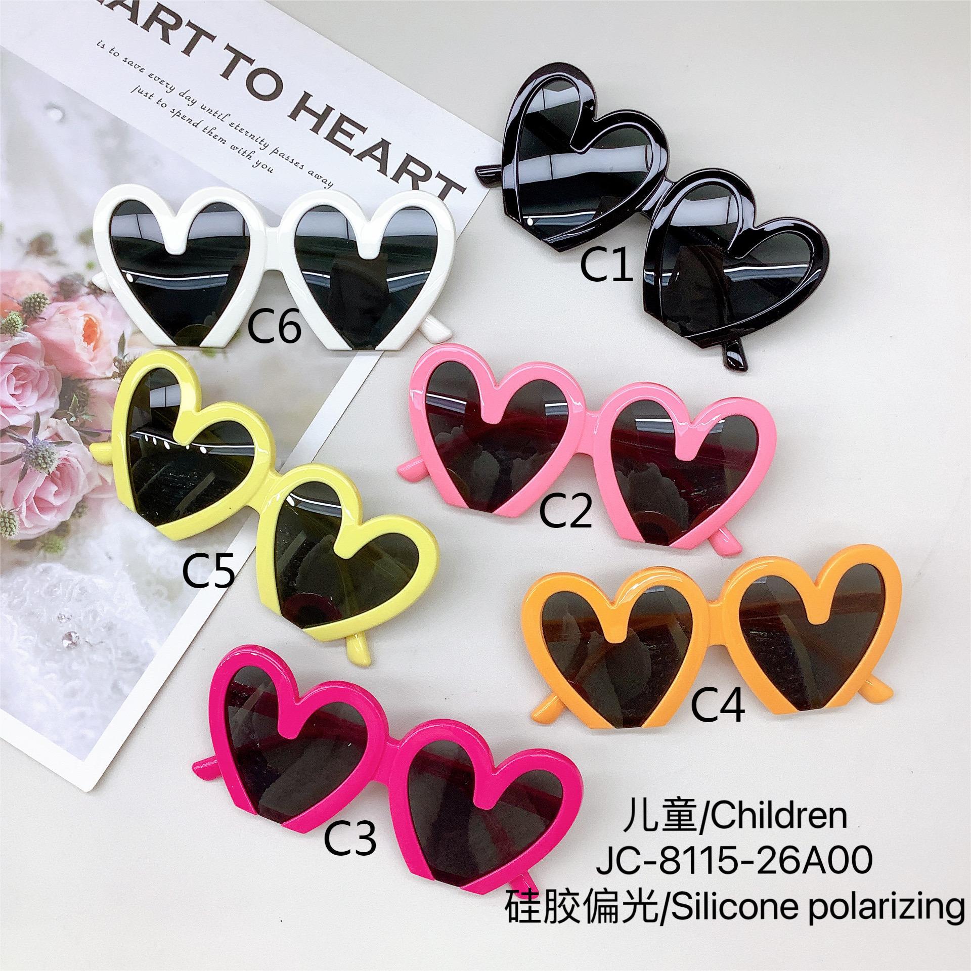 Fashion New Kids Sunglasses Silicone Polarized Heart-Shaped Girls Sunglasses Uv Protection Boys Sun-Shade Glasses