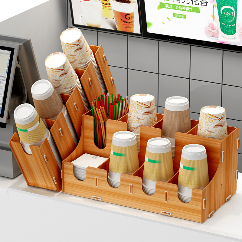 奶茶店纸杯架取杯架商用一次性杯子架取杯器杯托架子置物挂架创意