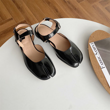 玛丽珍鞋2022年夏季新款韩版仙女风方头一字包头凉鞋法式粗跟单鞋