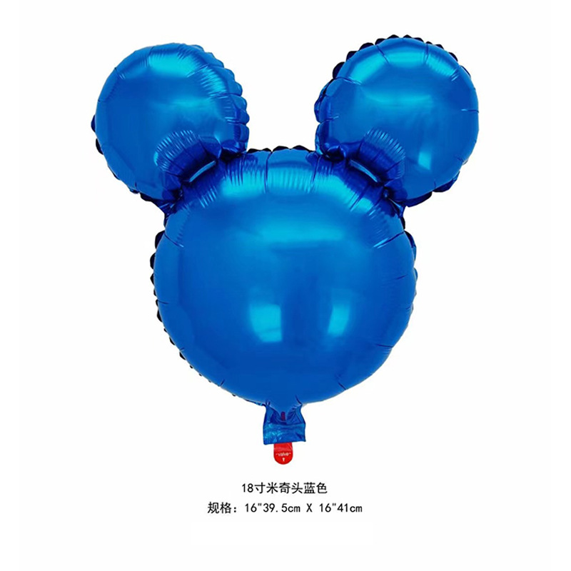 New Cartoon Mickey Mouse Balloon 18-Inch Mickey Headwear Aluminum Balloon Children's Birthday Party Gathering Decorations Arrangement