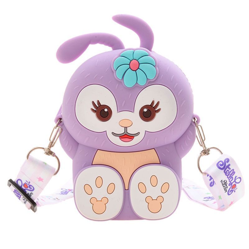 Korean Style Silicone Bag Children's Silicone Coin Purse Cartoon Cute Star Delu Rabbit Shoulder Bag Boys and Girls Crossbody Storage