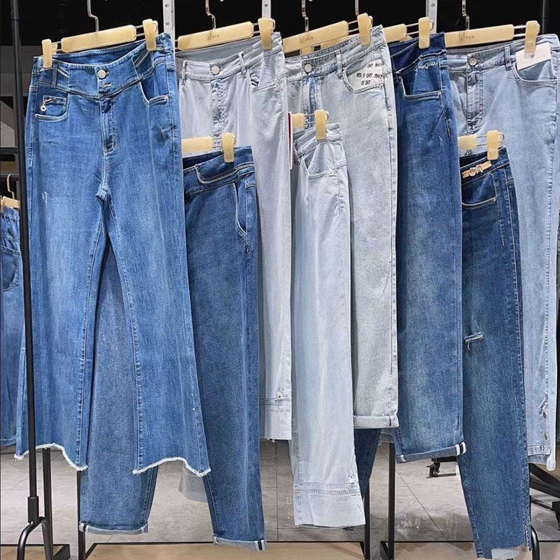 品牌折扣女装尾货春季休闲裤牛仔裤实体店看份货批发进货一件代发