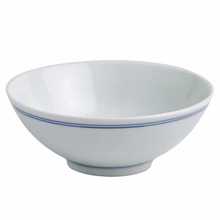 ///英寸新中式敞口陶瓷餐具 简约风格蓝边米饭碗面碗商用家用