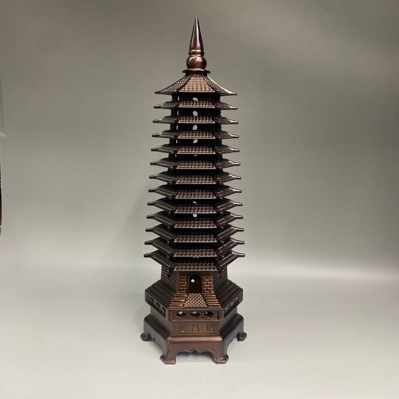 桌面加厚铜文昌塔13层十三层八宝玲珑塔摆件文昌塔摆件