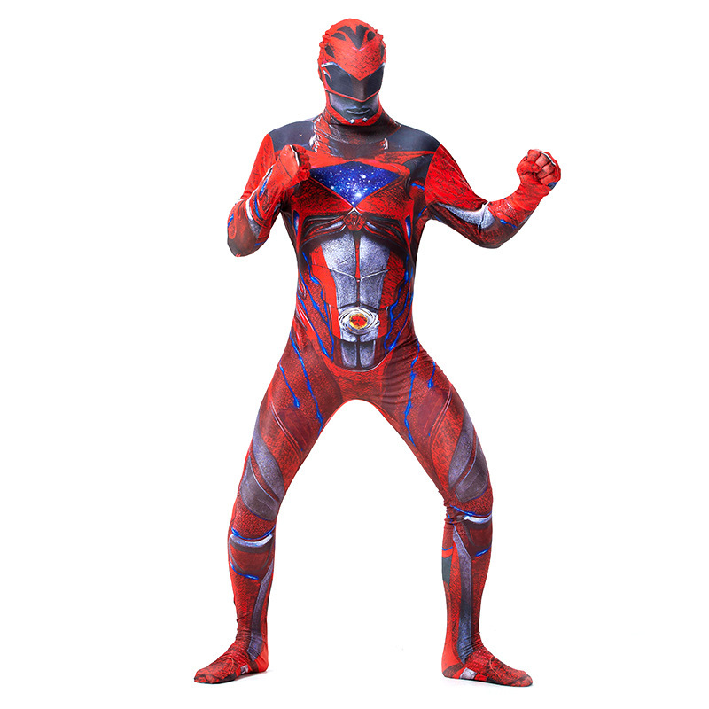 外贸zentai power ranger 恐龙战队 鬼节cosplay 万圣节服装 8523