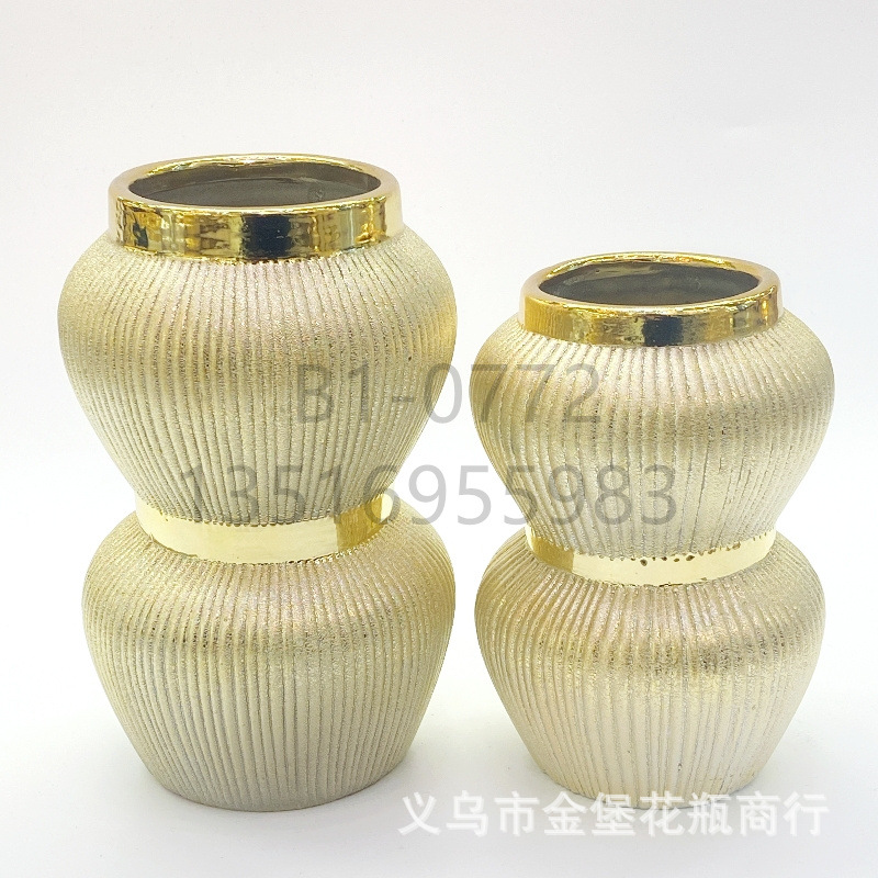 Modern Ceramic High-Grade Shrink Point Glaze Artisan Vase Ceramic Flower Flower Pot Crafts Home Furnishings and Decorations Ornaments