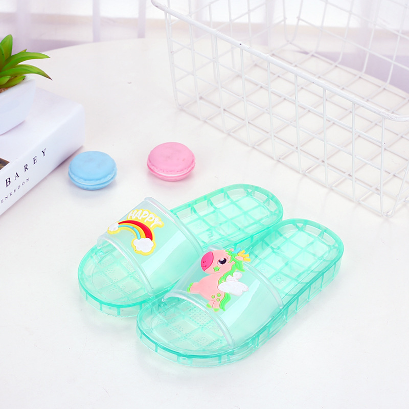 Interior Home Transparent Crystal Slippers Deodorant Summer Fashion All-Matching Cartoon Cute Adult and Children Parent-Child Shoes Tide