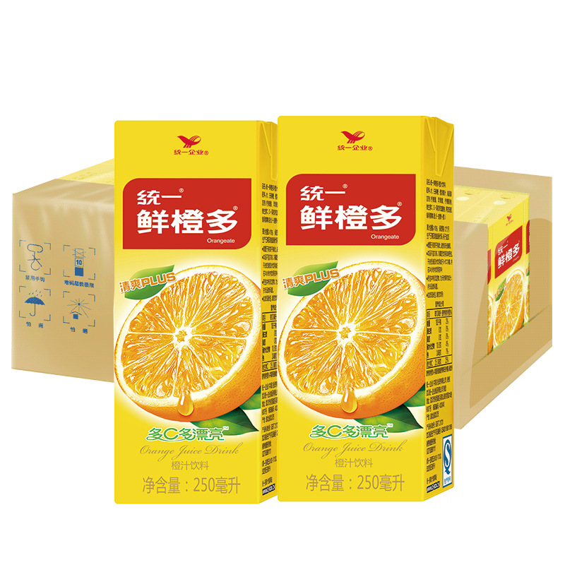 统一鲜橙多果汁饮料 250ml*24盒鲜橙多果汁维c果味饮料