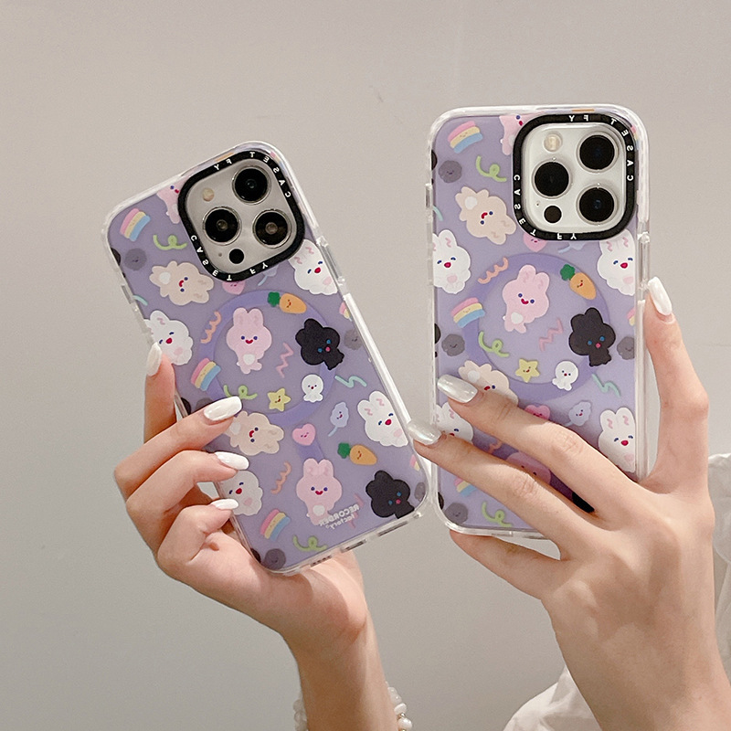 奶兔贴纸适用苹果iphone15promax磁吸手机壳14潮牌13防摔12硬套11