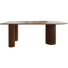 日式侘寂风白蜡木中岛台一体实木餐桌椭圆形小户型厨房吧台半圆桌