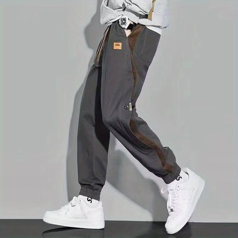 Spring and Summer New Men's Casual Pants Thin Harem Slim Fit Patchwork Sports Cargo Ankle Banded Pants