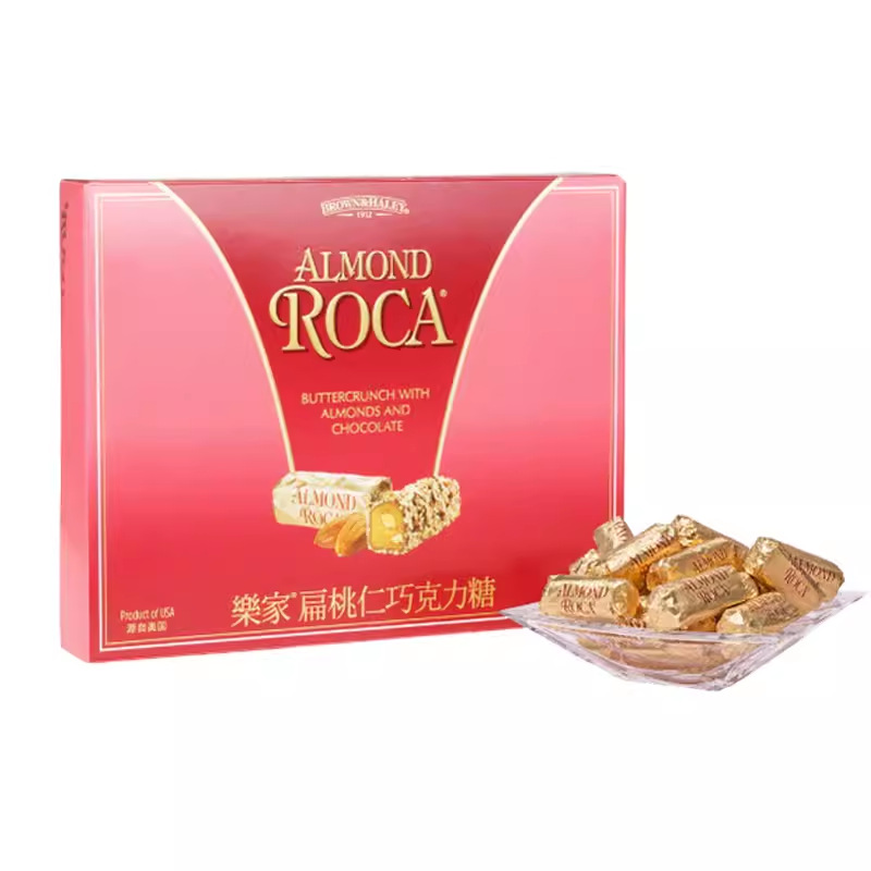 美国乐家扁桃仁巧克力酥糖果125g一箱12盒 进口食品零食礼盒批发