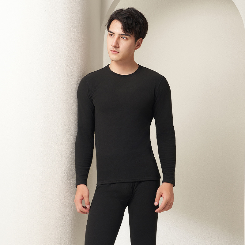 New Wool Silk Thermal Underwear Set Men's and Women's AB Surface Velvet Couple's Autumn Clothes Long Pants Bottoming Shirt Wholesale