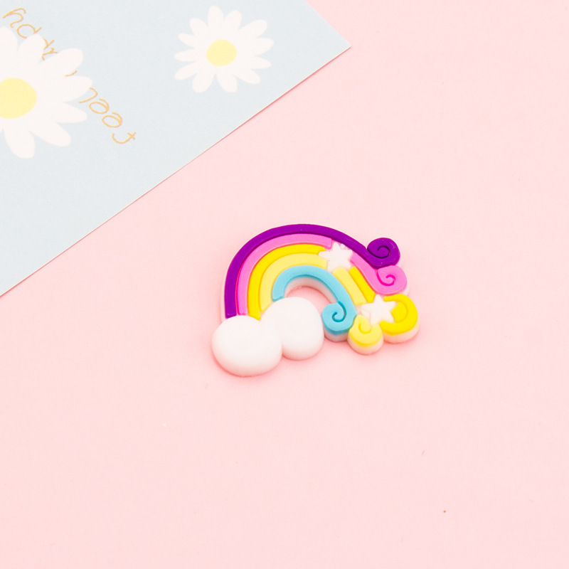 Cute Cartoon Rainbow Pvc Flexible Glue Three-Dimensional Patch Children Hairpin Diy Accessories Mobile Phone Shell Water Cup Decorative Stickers