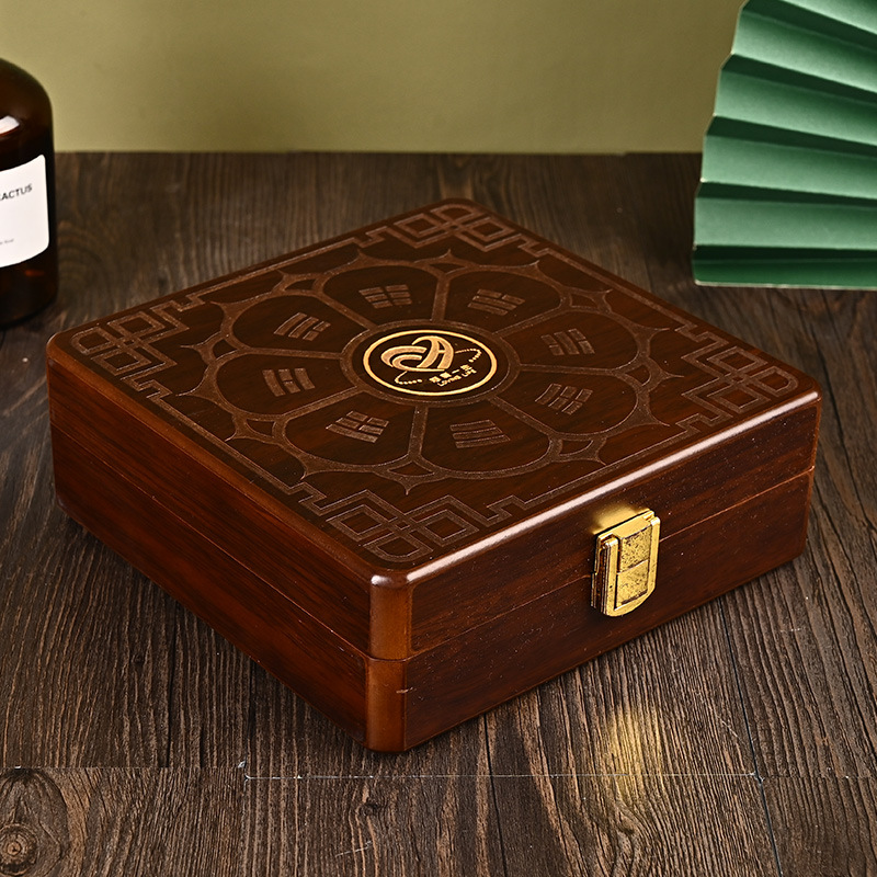 现货批发包装盒 精美徽章盒 红木奖章盒 纪念章木质盒子medal box