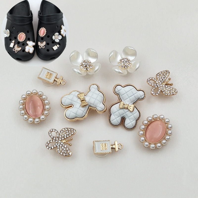 跨境新品cross洞洞鞋diy鞋扣小熊鞋花可拆卸装饰扣套装1843-阿里巴巴