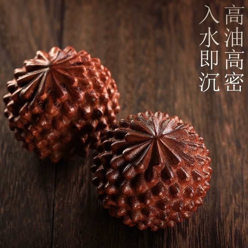 天然原木 黄花梨木雕手球木质按摩健身球沉水级保健球手把件手玩