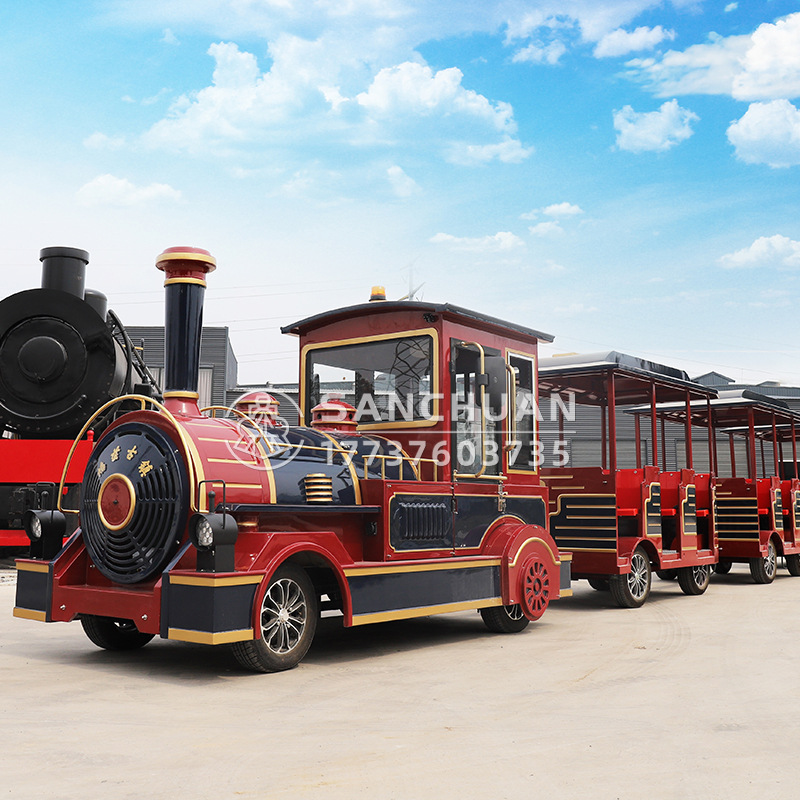 户外游览大型观光火车厂家直供景区旅游载人燃油无轨列车网红娱乐
