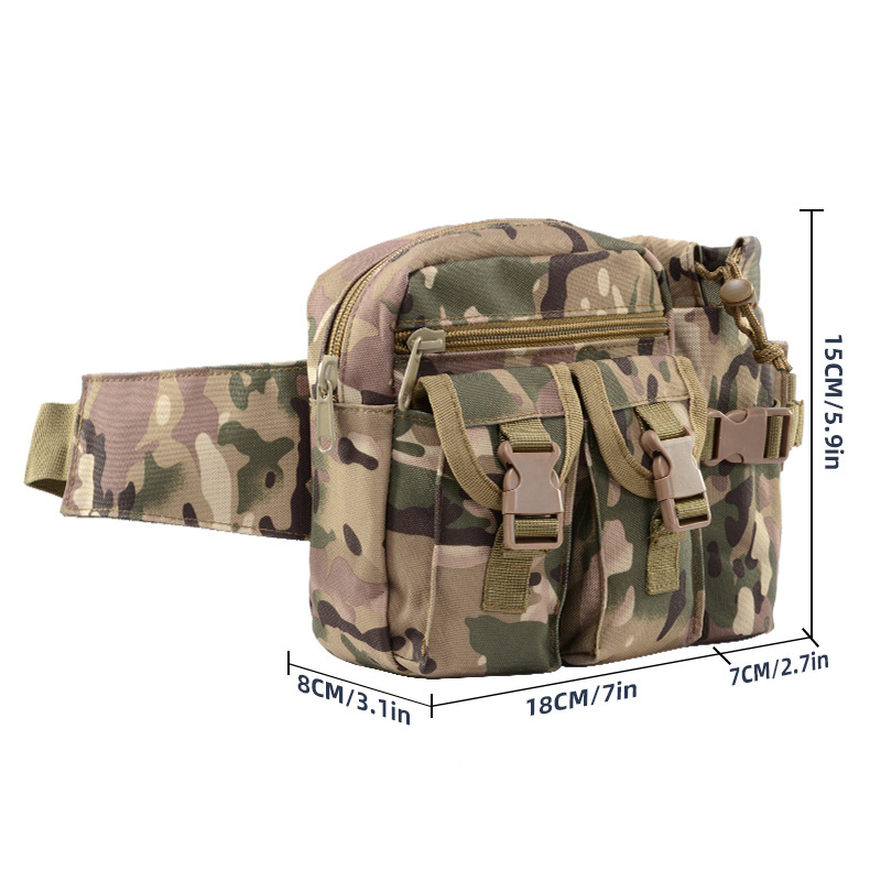 Wholesale Canvas Camouflage Fishing Multi-Functional Lure Kettle Bag Construction Site Work Sports Outdoor Tactics Men's Waist Bag