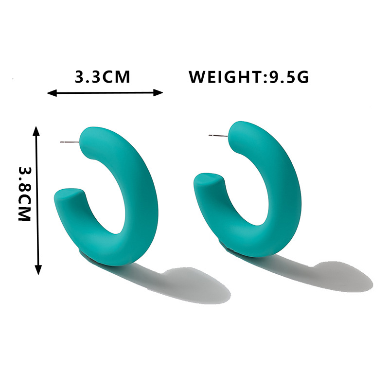 Tiktok Foreign Trade Hot Selling Product Fashion Simple Style C- Type Acrylic Frosted Surface Earrings Female Jewelry Wholesale Factory