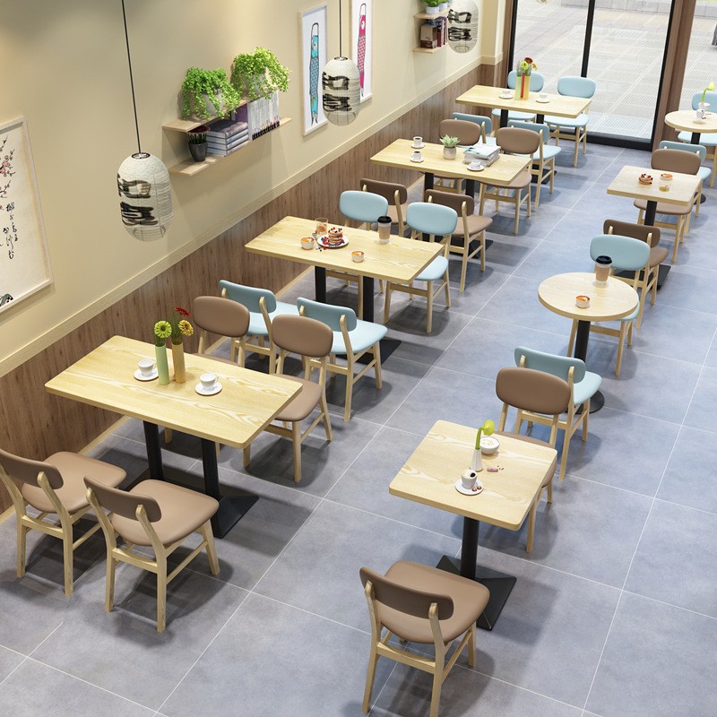 简约奶茶店桌椅甜品小吃快餐店餐饮茶餐厅夜宵店靠墙网红卡座沙发