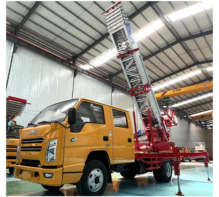 国六蓝牌云梯上料车 高层楼房装修搬家运送云梯云梯车厂家价格