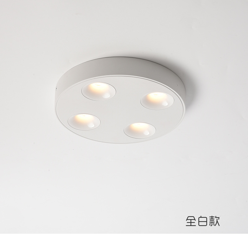 Open-Mounted Ultra-Thin Spotlight without Main Lamp Punch Free Ceiling Lamp Bedroom Balcony Downlight Anti-Xuanmu Minimalist Ceiling round