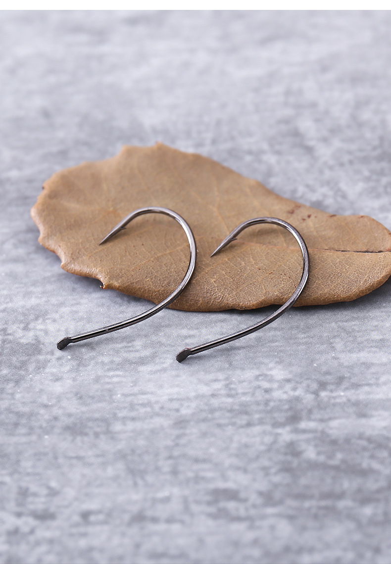 黑金刚泥鳅钩 散装路亚挂有倒刺筏钓泥鳅活体钩超高碳钢细条钩