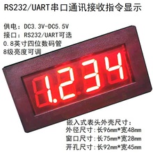 RS232/TTL/RS485通讯 串口四位0.8显示模块 表头外壳接收数据显示