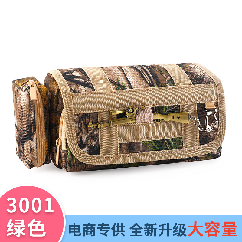 Cross-Border Elementary School Pencil Case Boy Stationery Box Camouflage Canvas Children's Multi-Functional Large Capacity Pencil Case Wholesale