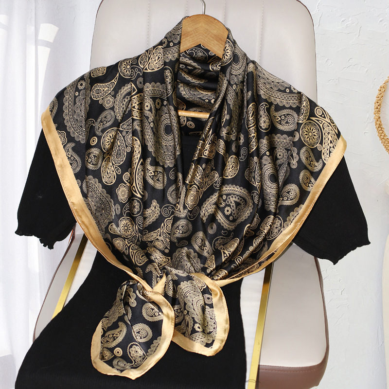 women‘s korean-style all-match scarf 90cm fashionable silk-like large square scarf vintage four seasons scarf scarf thin