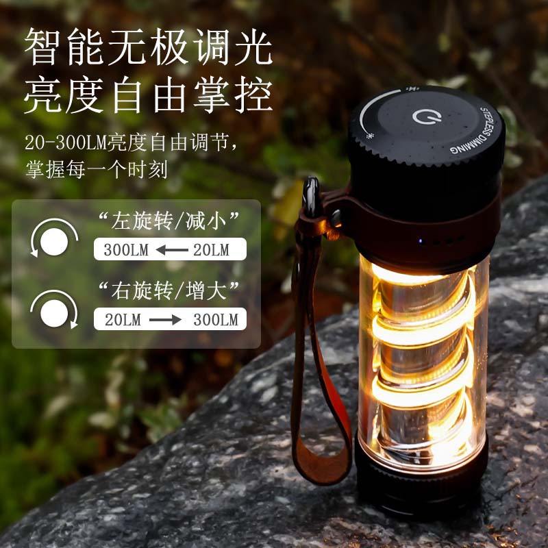 Cross-Border Outdoor Lamp Waterproof Campsite Lamp Atmosphere Tent Light Bright Camping Lamp Usb Charging High Endurance Camping Lantern