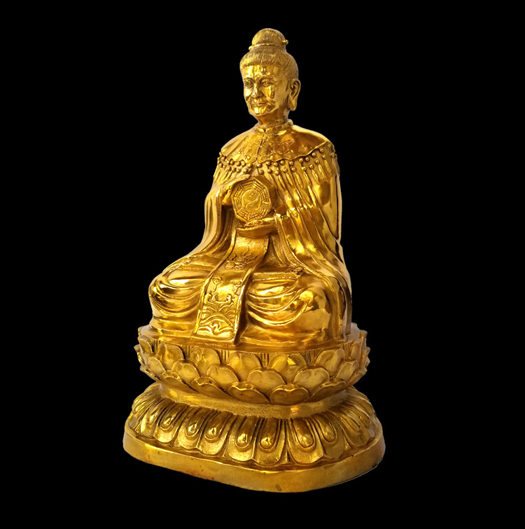 纯铜老母佛像摆件 观音菩萨居家铜雕装饰品铜像