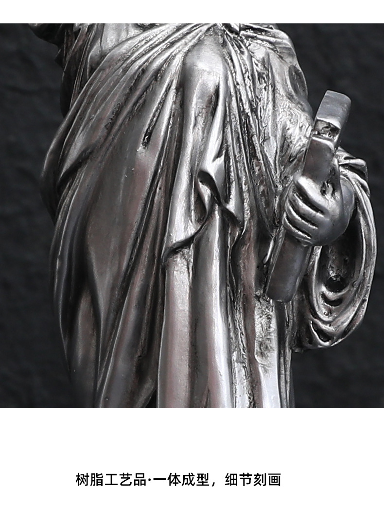 大号自由女神摆件客厅餐厅美式装饰人物雕塑桌面树脂雕像艺术品