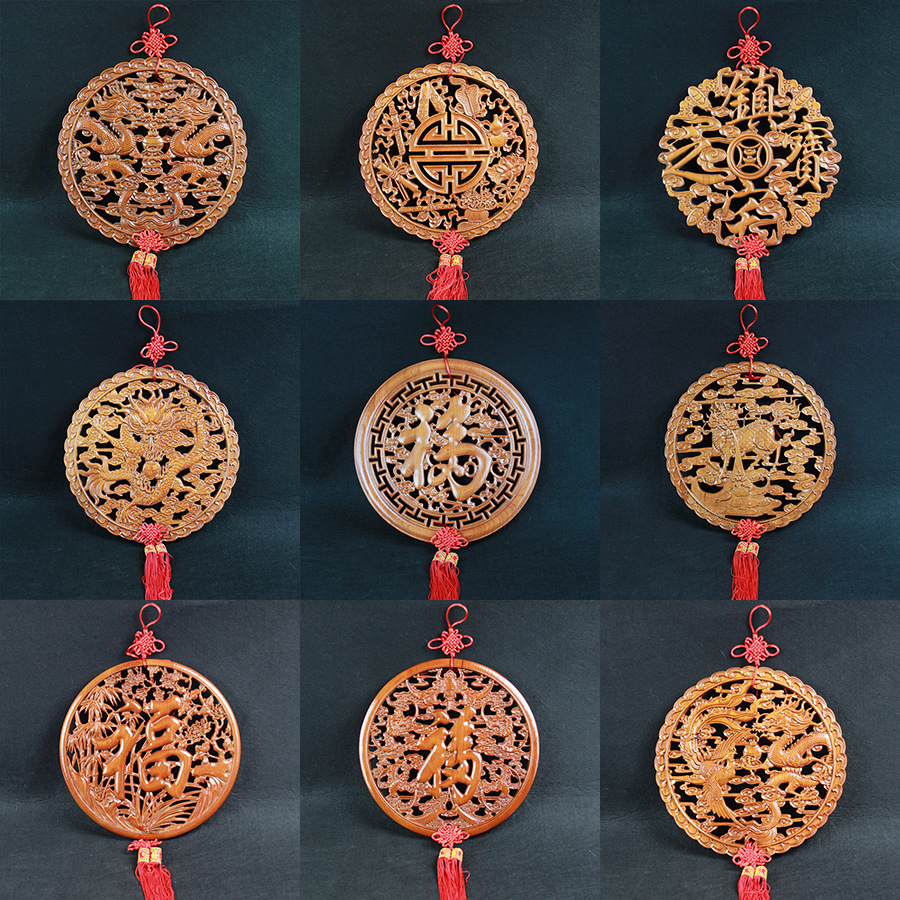 木雕八仙手工挂件